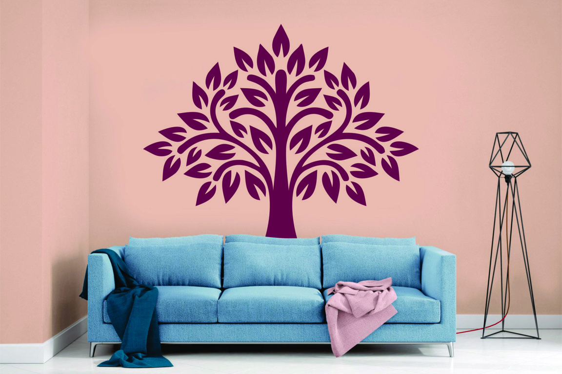Simple blossoming tree wall art design – Makerbhawan