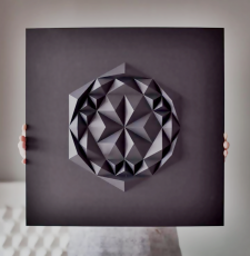 Folded Hexagon 3D Wall Art Panel STL DXF Relief files pack