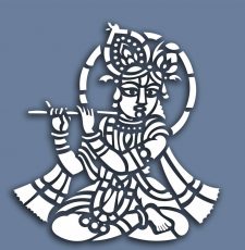 Krishna Playing Flute Vector Laser Cutting engraving Design