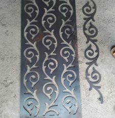 Curl plasma cut floral gate door design