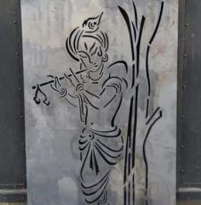 Krishna flutes under a tree design
