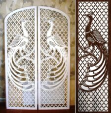 cnc peacock main metal gate design file