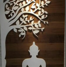 Meditate budhha under tree dxf/svg design