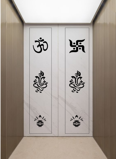 Temple Door Design Om Swastik Ganesh