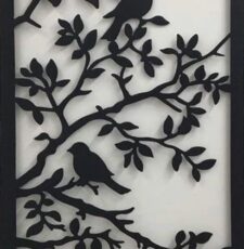 Cnc Birds with Leaves Wall Art svg/dxf file