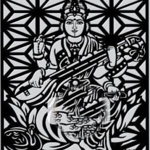 Cnc Maa Sharda with Hexagon Jali dxf/svg file