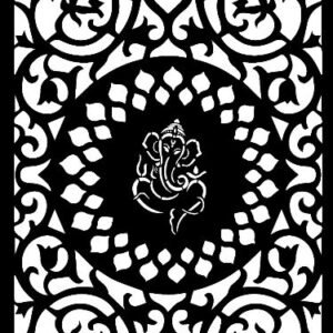 cnc ganpati with flower chakra svg/dxf file