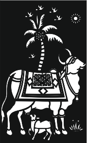 cnc cow with coconut tree svg/dxf file