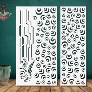 Cnc Round With Strips Design dxf/svg file