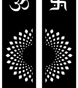 Cnc Temple Door with Om and Sathiya svg/dxf file
