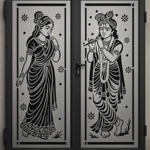 cnc krishna with radha jali svg/dxf file