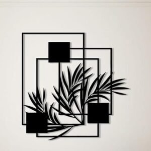 cnc square with leaves jali svg/dxf file