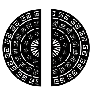 cnc Chakra with Om, Shree & Flower design svg/dxf file