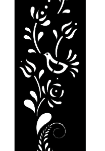 cnc Curl Design With Bird svg/dxf file