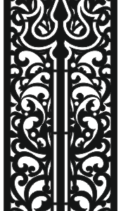 cnc trishul with curl jali svg/dxf file