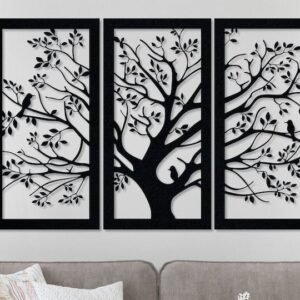 cnc Tree Branches with Bird and Leaves Wall Art svg/dxf file