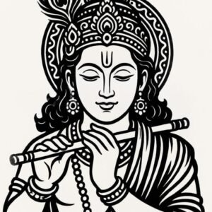 cnc Shree Krishna With Mukut svg/dxf file