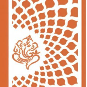 cnc shubh labh with ganesha petals door design svg/dxf file