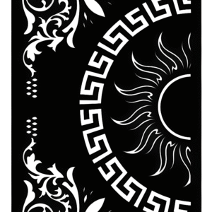 cnc Sun with Broder Door Design svg/dxf file