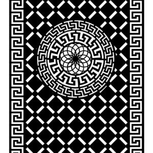 cnc Round with Strips Cut and Border Grill Design svg/dxf file