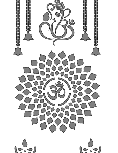 Om Chakr Ganesh Tempal Background dxf/svg file