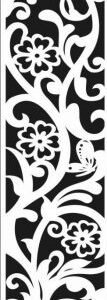 cnc curl flower jali with butterfly svg/dxf file