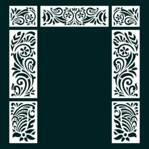 cnc curl jali with flower svg/dxf file