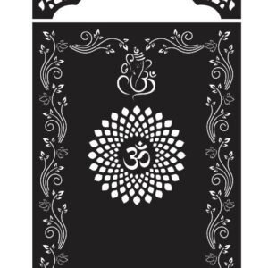 cnc om chakra with ganpati and curl butterfly jali svg/dxf file