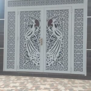 cnc peacock with geomatric jali svg/dxf file