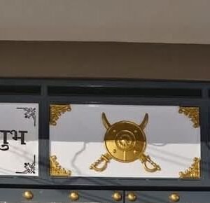 cnc shubh labh with swatik curl jali svg/dxf file