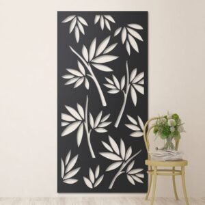 cnc bamboo branch with leaf jali svg/dxf file