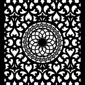 cnc floral curl with circle jali svg/dxf file