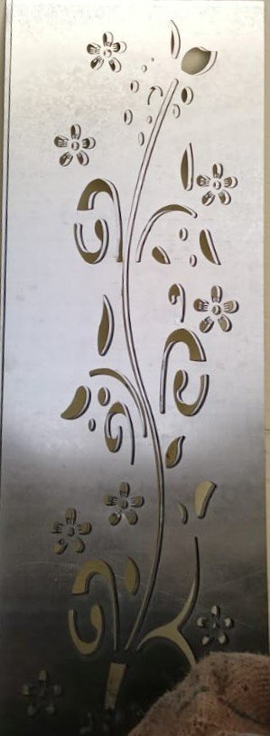 cnc leaf with flower curl jali svg/dxf file