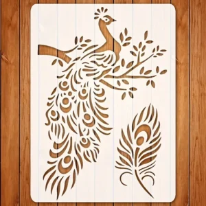 cnc Peacock with Feather and Tree Branch svg/dxf file