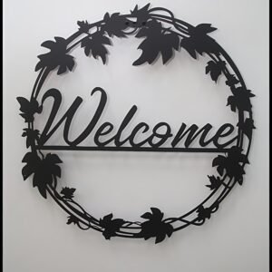 cnc Welcome Leaf Wall Art svg/dxf file