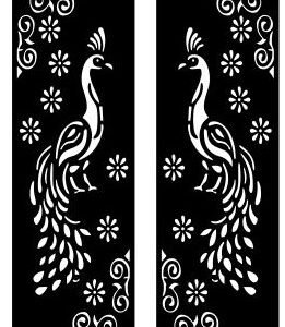 cnc peacock with flower jali svg/dxf file