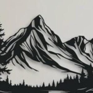 cnc mountain with tree svg/dxf file