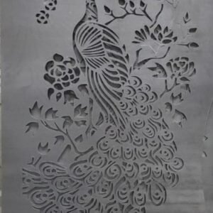 cnc peacock with tree and flower jali svg/dxf file