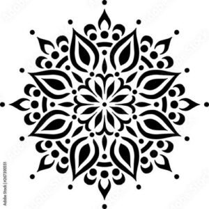 Cnc Flower Petals with Dots Circle Design svg/dxf file