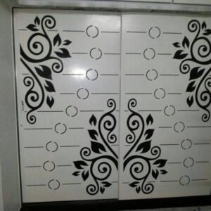 Cnc Curl & Leaf with Strips Door Jali Design svg/dxf file