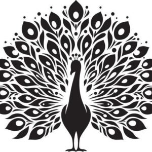 Cnc Peacock with Feather Art svg/dxf file