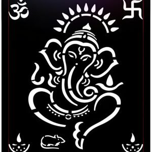 Cnc Lord Ganesha with Diya & Om svg/dxf file