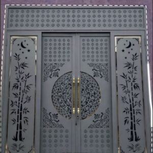 Cnc Chakra With Curl & Moon Door Gate Design svg/dxf file