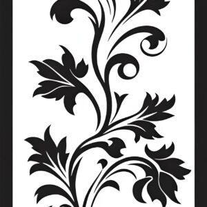 Cnc Stencil swirling leaves design svg/dxf file