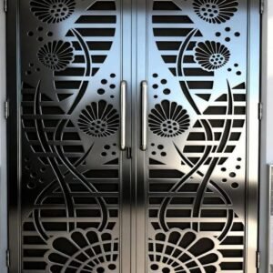 Flower Leaf Iron Gate svg/dxf file