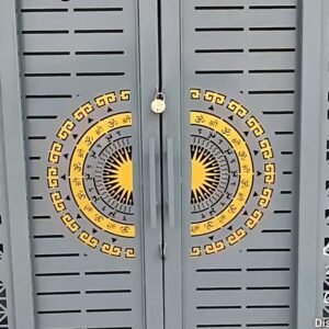 cnc Chakra with Shubh Labh and Strips Gate svg/dxf file