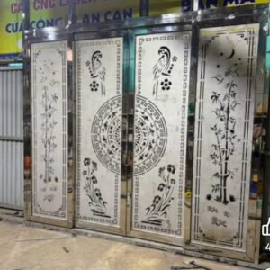 cnc Chakra with Parrot, Flower & Bamboo Tree Gate