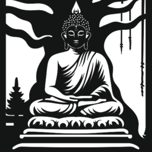 cnc budhha with tree jali svg/dxf file