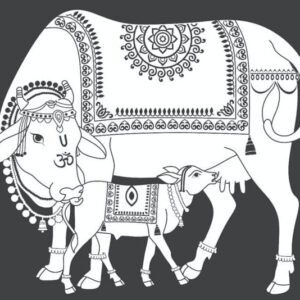 cnc cow with calf jali svg/dxf file