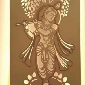 cnc krishna with tree jali svg/dxf file